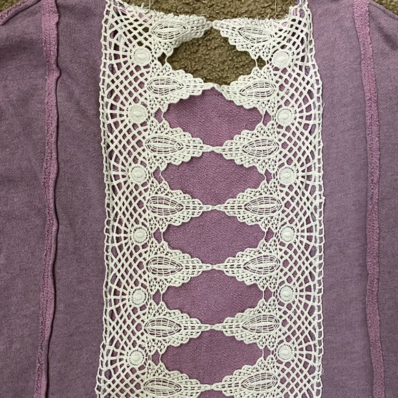 Free people | purple sweater with open lace back - Picture 4 of 10